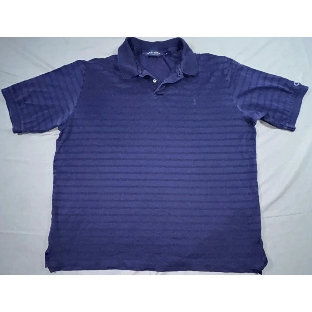 Polo Golf Ralph Lauren Polo Shirt Mens XL Blue Stripe Cotton WeaverRidge Golf
